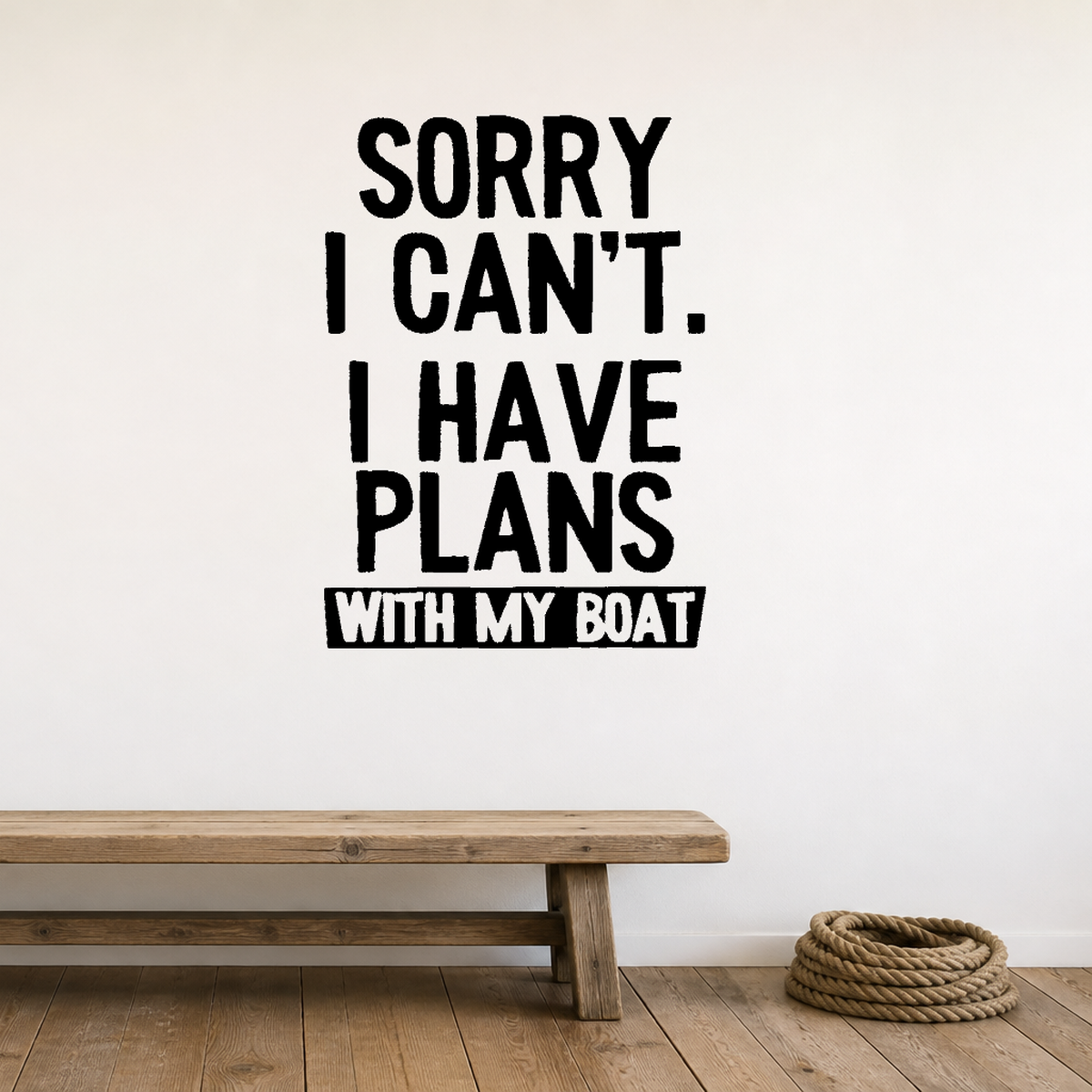 Sorry can't, my boat Style 2 Removable Vinyl Decal for Interior Walls shown as a removable vinyl wall decal in a second room setting