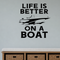 Life is better on a boat Style 3 Removable Vinyl Decal for Interior Walls shown as a removable vinyl wall decal in a category-appropriate room