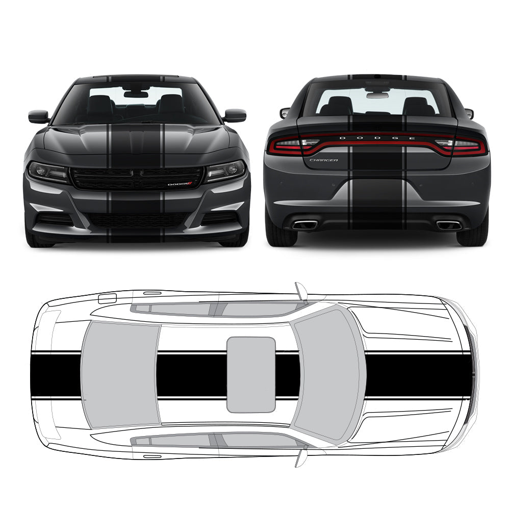 Racing Stripes & pinstripes [3x] 1" , 21", 1" x 70" Self Healing Air Release Vinyl Fits All Vehicles