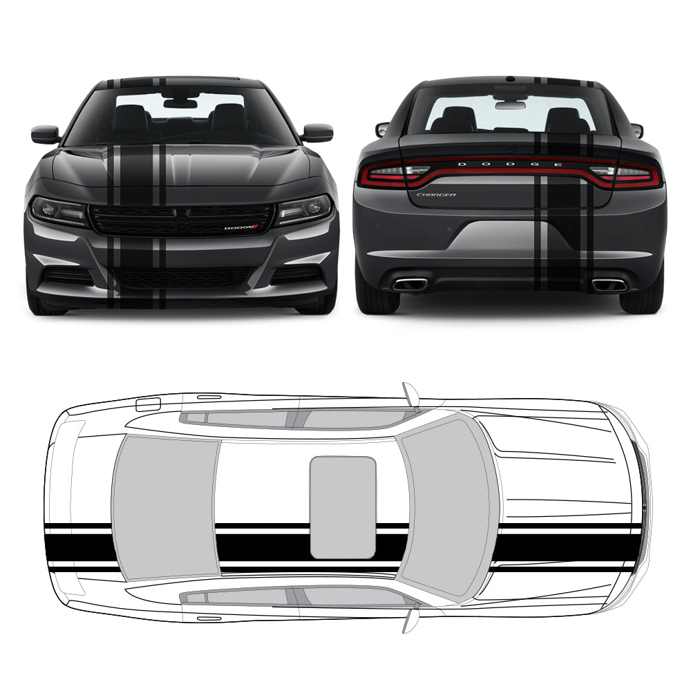 Racing Stripes & pinstripes [3x] 2" , 10", 2" x 68" Self Healing Vinyl Fits All Vehicles