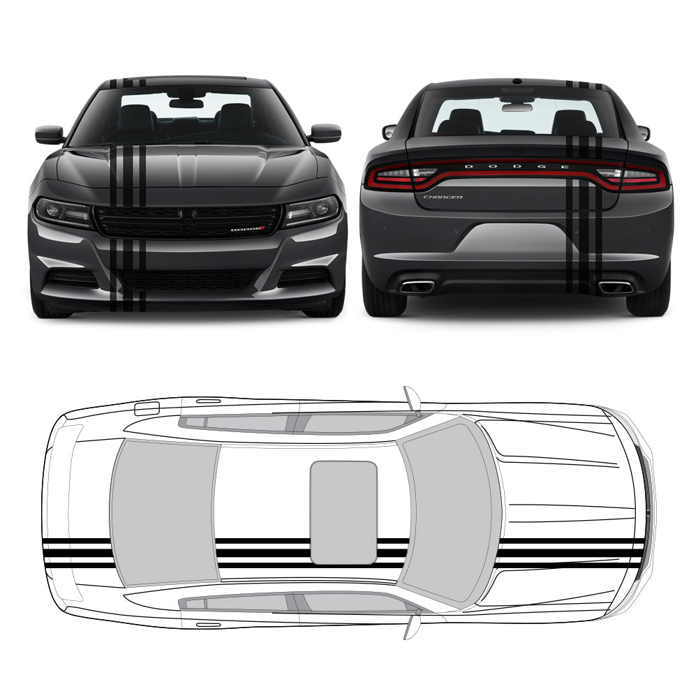 Racing Stripes & pinstripes [3x] 2" , 3", 2" x 70" Self Healing Air Release Vinyl Fits All Vehicles