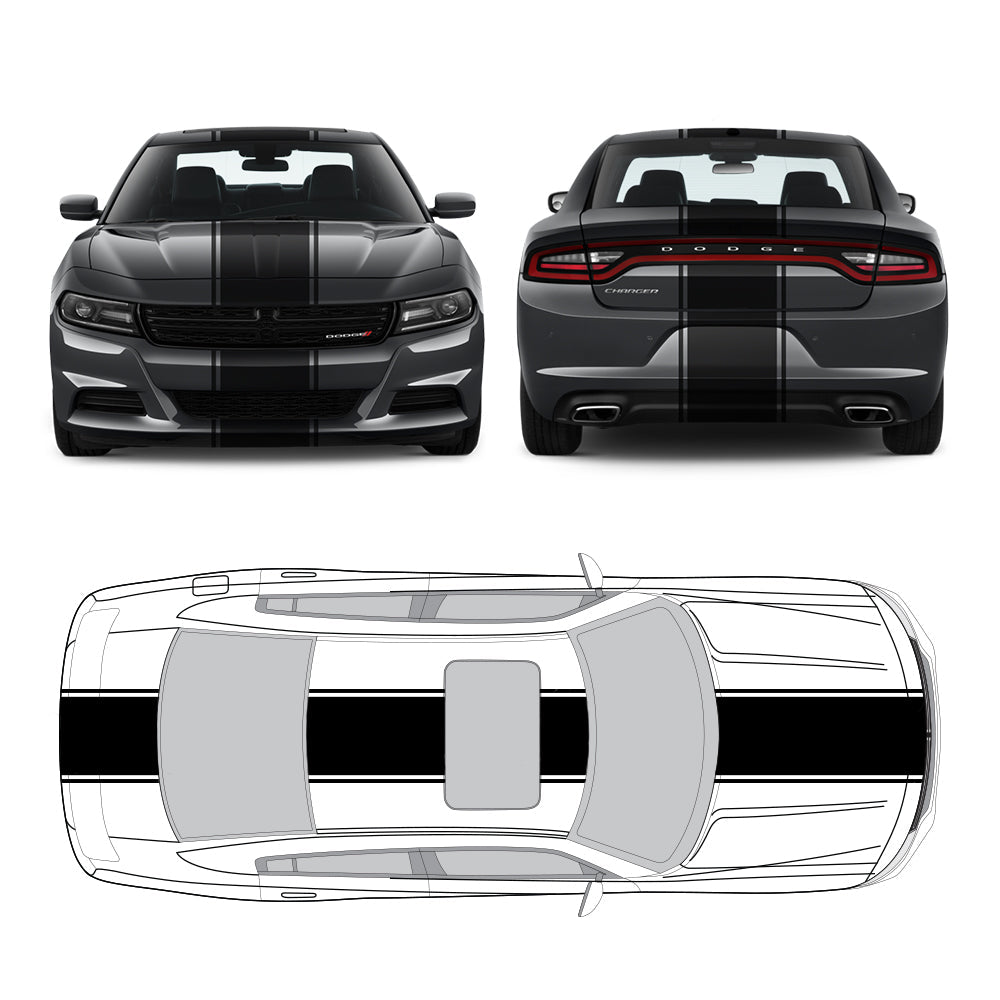 Racing Stripes & pinstripes [3x] 1" , 20", 1" x 70" Self Healing Air Release Vinyl Fits All Vehicles