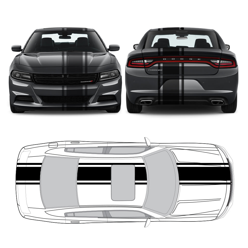Racing Stripes & pinstripes [3x] 2" , 14", 2" x 70" Self Healing Air Release Vinyl Fits All Vehicles