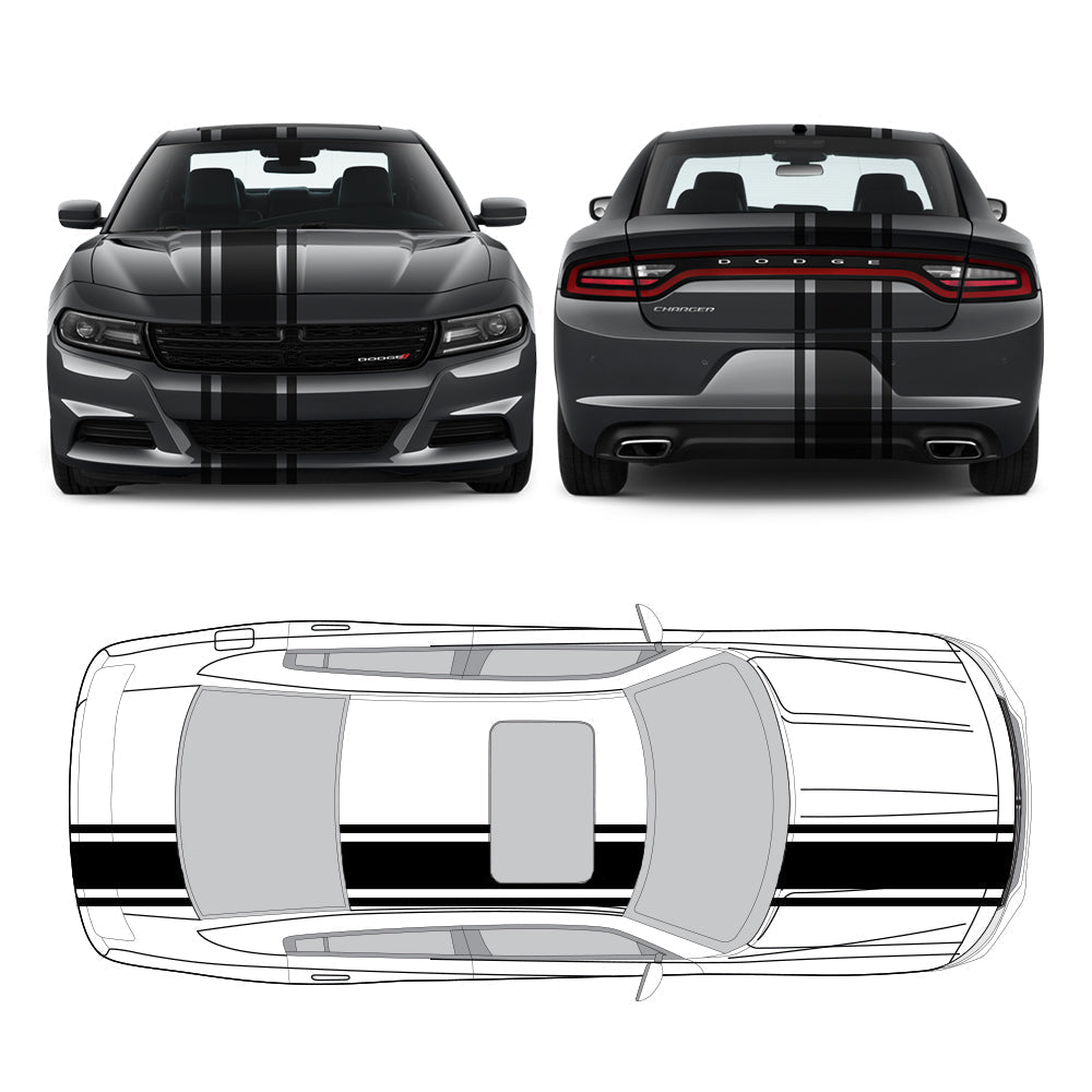 Racing Stripes & pinstripes [3x] 2" , 11", 2" x 70" Self Healing Air Release Vinyl Fits All Vehicles