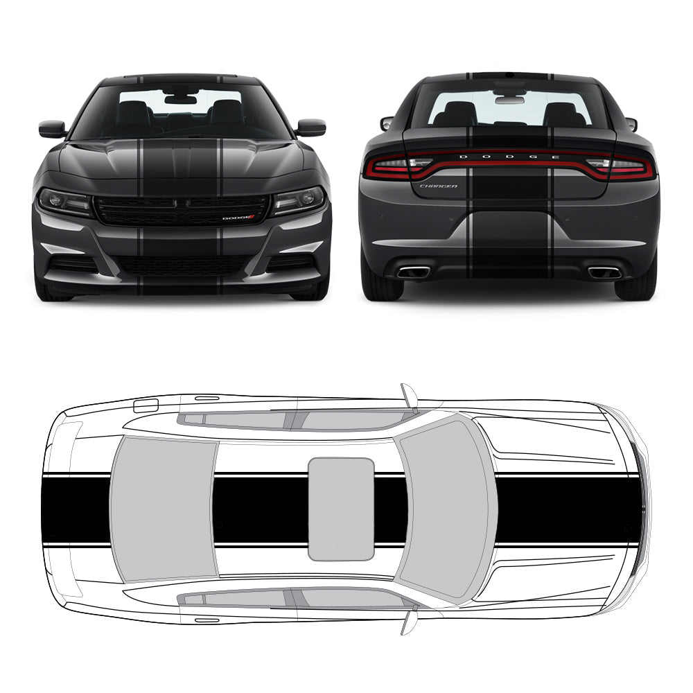 Racing Stripes & pinstripes [3x] 1" , 24", 1" x 70" Self Healing Air Release Vinyl Fits All Vehicles
