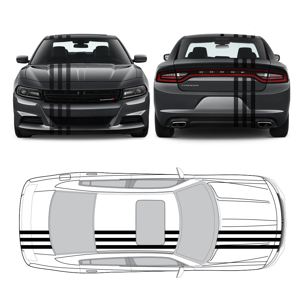 Racing Stripes & pinstripes [3x] 3" , 3", 3" x 70" Self Healing Air Release Vinyl Fits All Vehicles