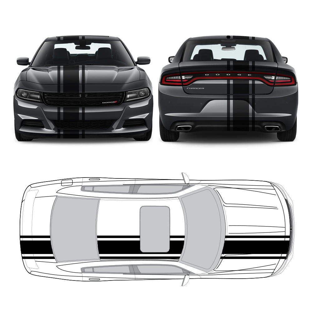 Racing Stripes & pinstripes [3x] 2" , 11", 2" x 68" Self Healing Vinyl Fits All Vehicles