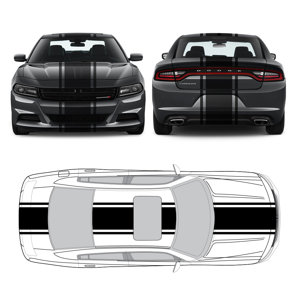 Racing Stripes & pinstripes [3x] 2" , 19", 2" x 68" Self Healing Vinyl Fits All Vehicles