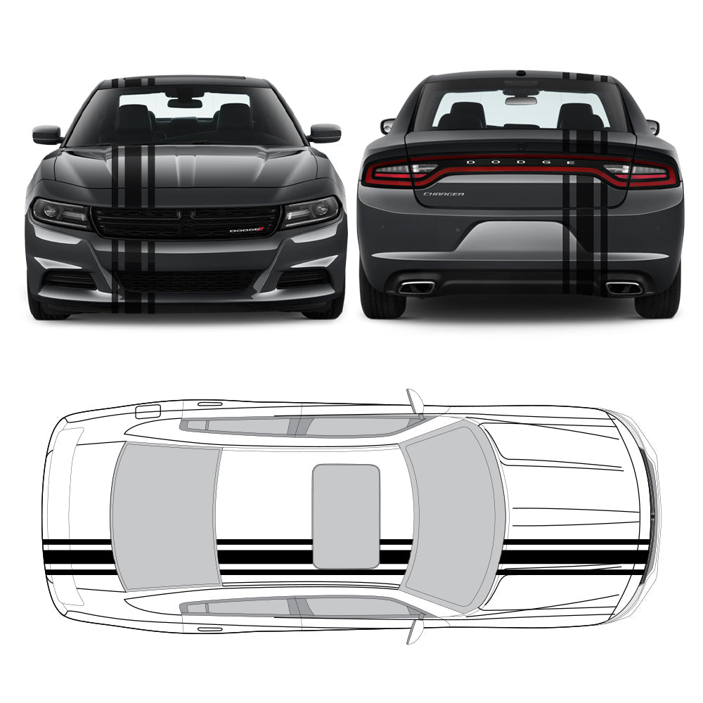 Racing Stripes & pinstripes [3x] 2" , 5", 2" x 70" Self Healing Air Release Vinyl Fits All Vehicles