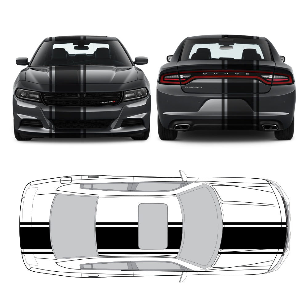 Racing Stripes & pinstripes [3x] 2" , 18", 2" x 68" Self Healing Vinyl Fits All Vehicles