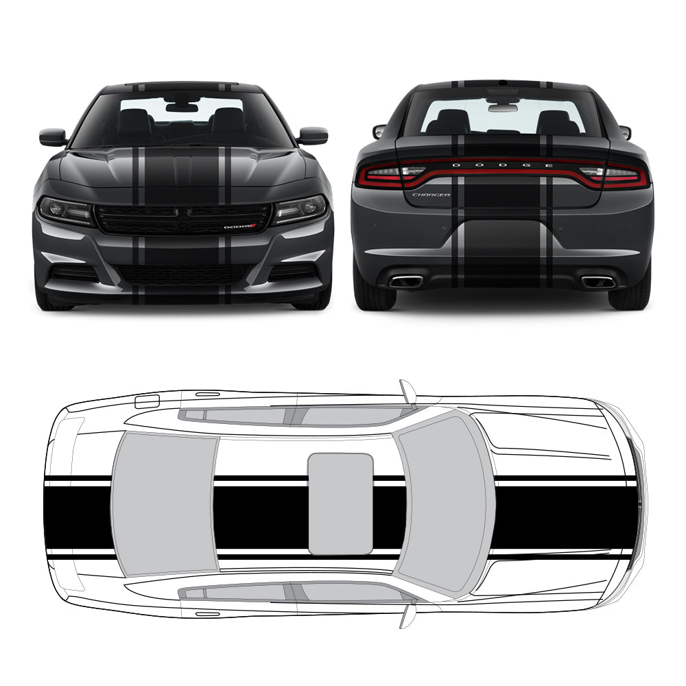 Racing Stripes & pinstripes [3x] 2" , 24", 2" x 70" Self Healing Air Release Vinyl Fits All Vehicles