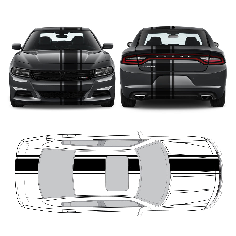 Racing Stripes & pinstripes [3x] 2" , 13", 2" x 68" Self Healing Vinyl Fits All Vehicles