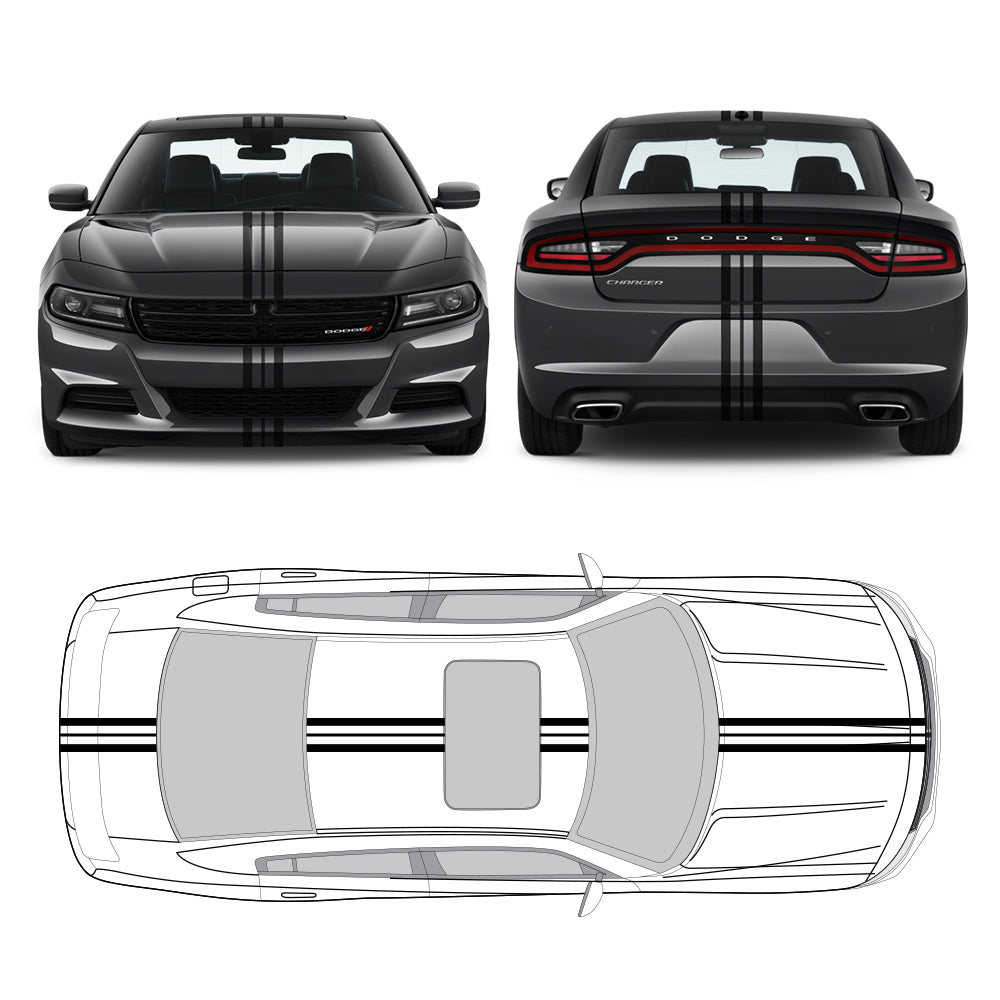 Racing Stripes & pinstripes [3x] 2" , .75", 2" x 68" Self Healing Vinyl Fits All Vehicles