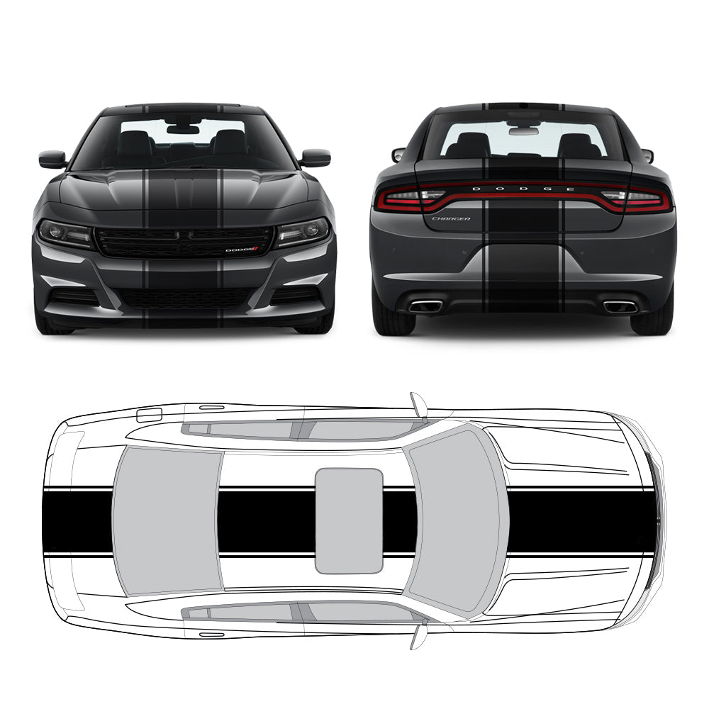 Racing Stripes & pinstripes [3x] 1" , 22", 1" x 70" Self Healing Air Release Vinyl Fits All Vehicles