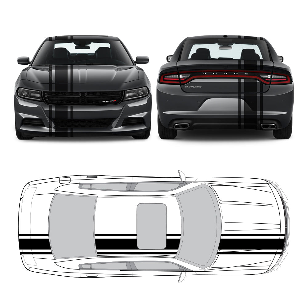 Racing Stripes & pinstripes [3x] 2" , 9", 2" x 70" Self Healing Air Release Vinyl Fits All Vehicles