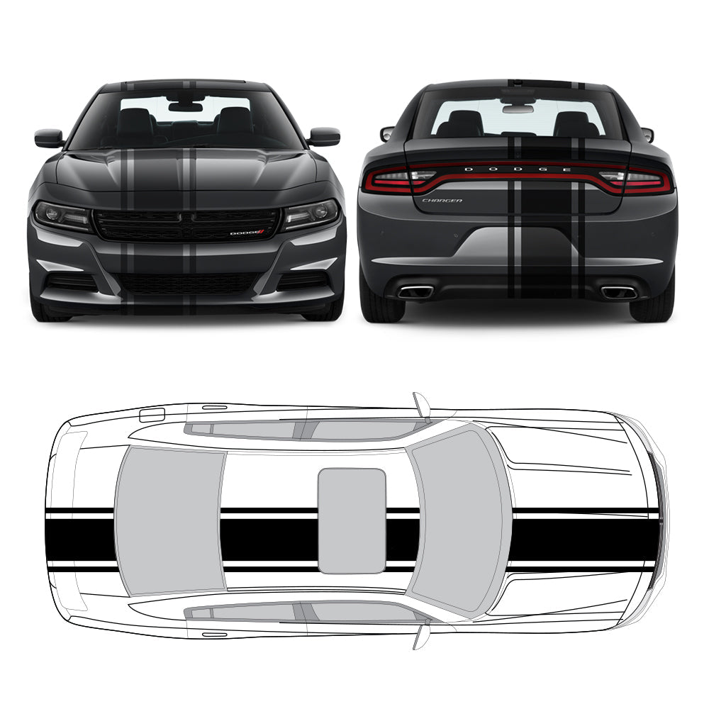 Racing Stripes & pinstripes [3x] 2" , 15", 2" x 70" Self Healing Air Release Vinyl Fits All Vehicles
