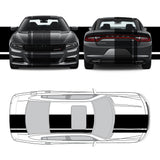 Dual Racing Stripes [3x] 5" , 2", 24" x 70" Self Healing Air Release Vinyl Fits All Vehicles