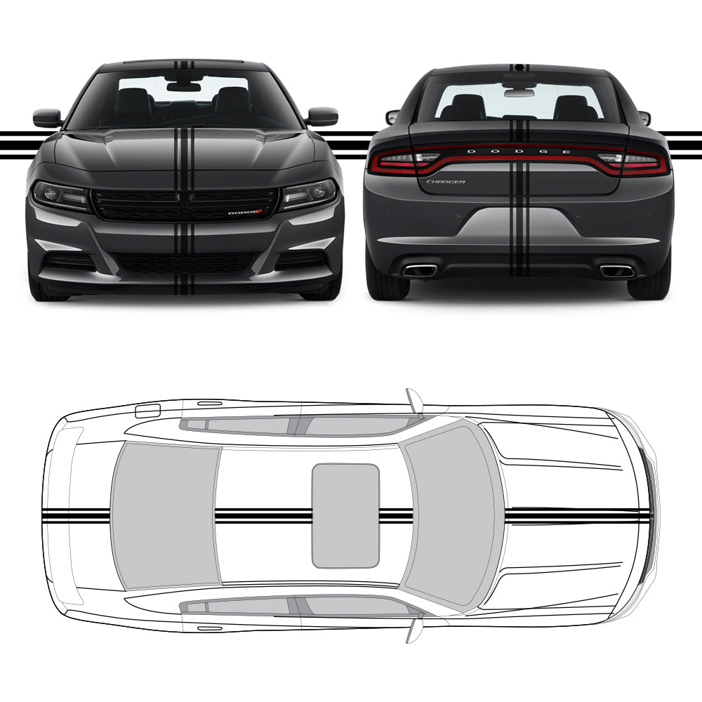 Racing Stripes & pinstripes [3x] 1" , 2", 1" x 68" Self Healing Vinyl Fits All Vehicles