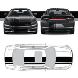 Dual Racing Stripes [3x] 1" , 2", 12" x 68" Self Healing Vinyl Fits All Vehicles