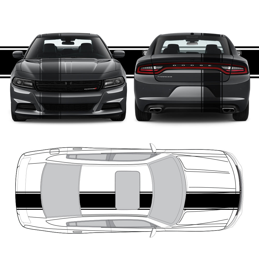 Racing Stripes & pinstripes [3x] 1" , 14", 1" x 70" Self Healing Air Release Vinyl Fits All Vehicles