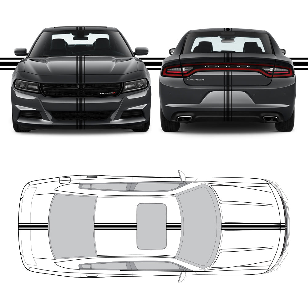 Racing Stripes & pinstripes [3x] 1" , 2", 1" x 70" Self Healing Air Release Vinyl Fits All Vehicles