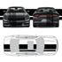Dual Racing Stripes [3x] 5" , 2", 12" x 68" Self Healing Vinyl Fits All Vehicles