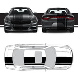 Dual Racing Stripes [3x] 3" , 2", 24" x 68" Self Healing Vinyl Fits All Vehicles
