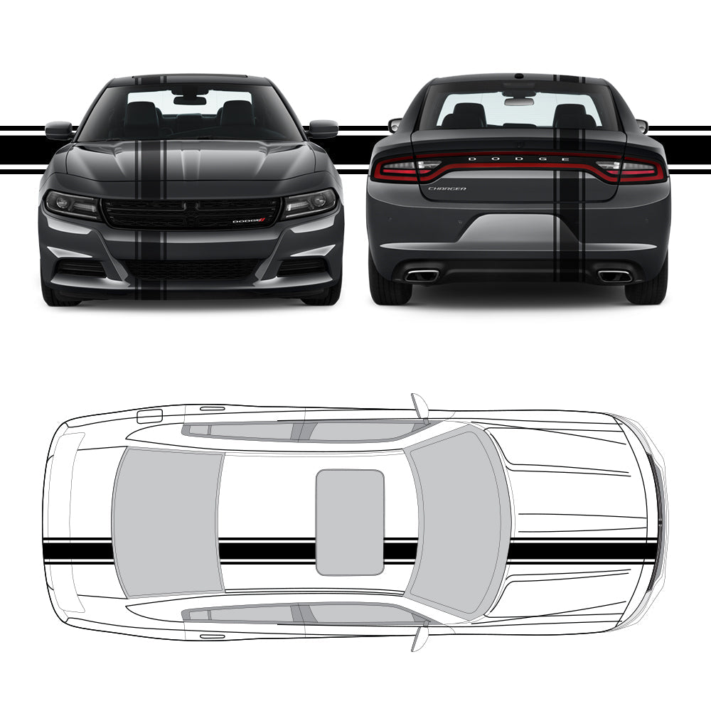 Racing Stripes & pinstripes [3x] 1" , 6", 1" x 70" Self Healing Air Release Vinyl Fits All Vehicles