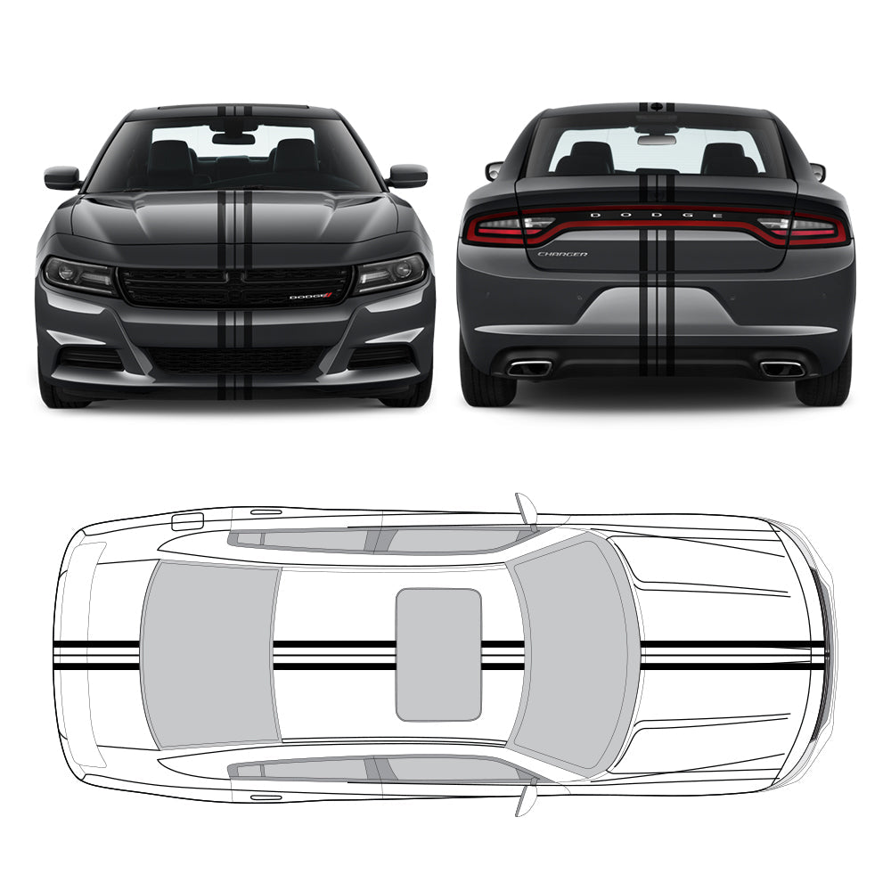 Racing Stripes & pinstripes [3x] 2" , .50", 2" x 70" Self Healing Air Release Vinyl Fits All Vehicles