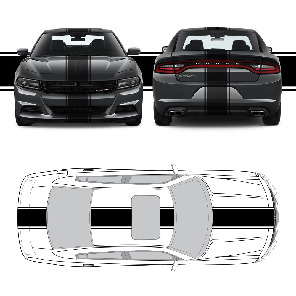 Racing Stripes & pinstripes [3x] 1" , 15", 1" x 70" Self Healing Air Release Vinyl Fits All Vehicles