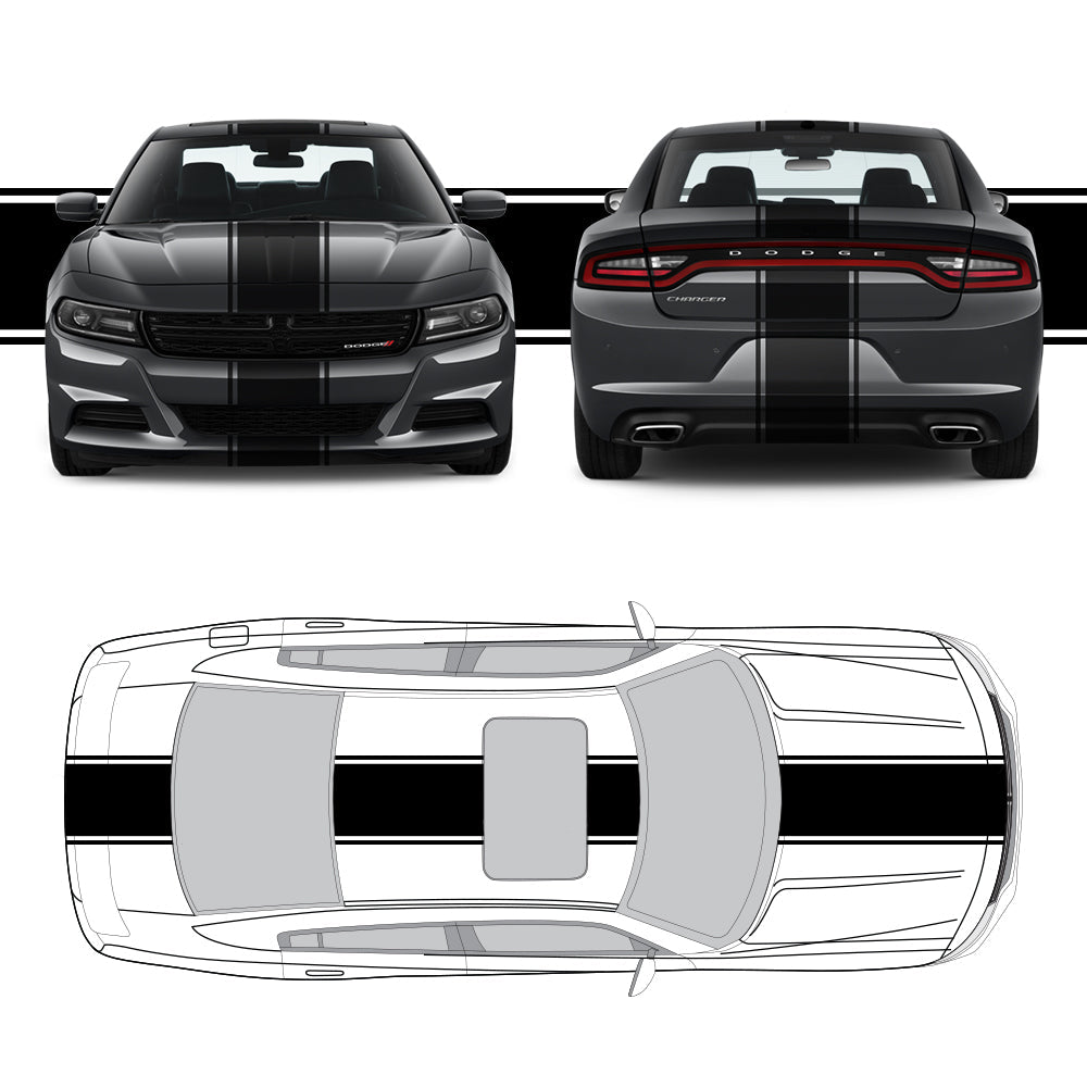 Racing Stripes & pinstripes [3x] 1" , 17", 1" x 70" Self Healing Air Release Vinyl Fits All Vehicles