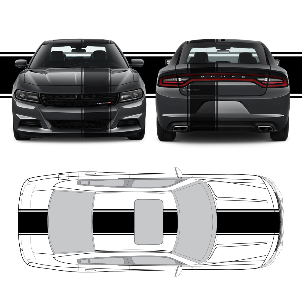 Racing Stripes & pinstripes [3x] 1" , 18", 1" x 70" Self Healing Air Release Vinyl Fits All Vehicles