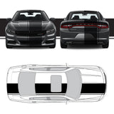 Dual Racing Stripes [3x] 1" , 2", 24" x 70" Self Healing Air Release Vinyl Fits All Vehicles