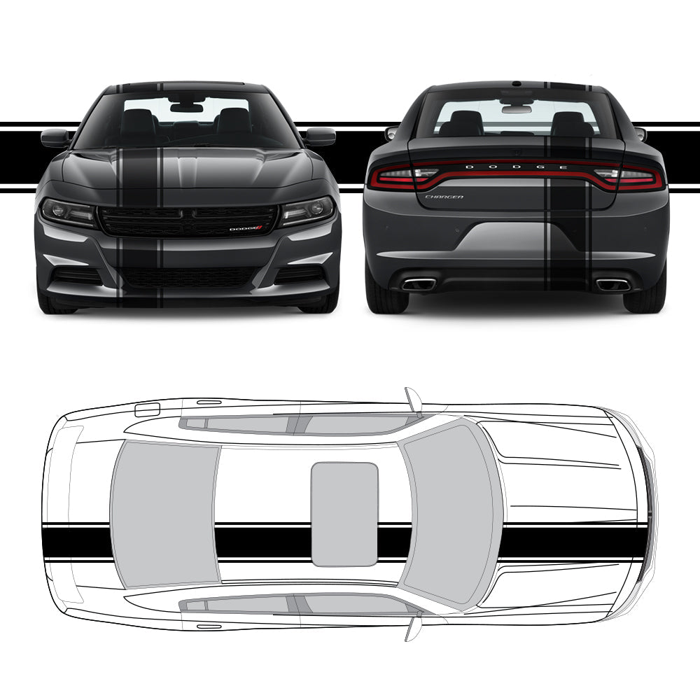 Racing Stripes & pinstripes [3x] 1" , 11", 1" x 70" Self Healing Air Release Vinyl Fits All Vehicles