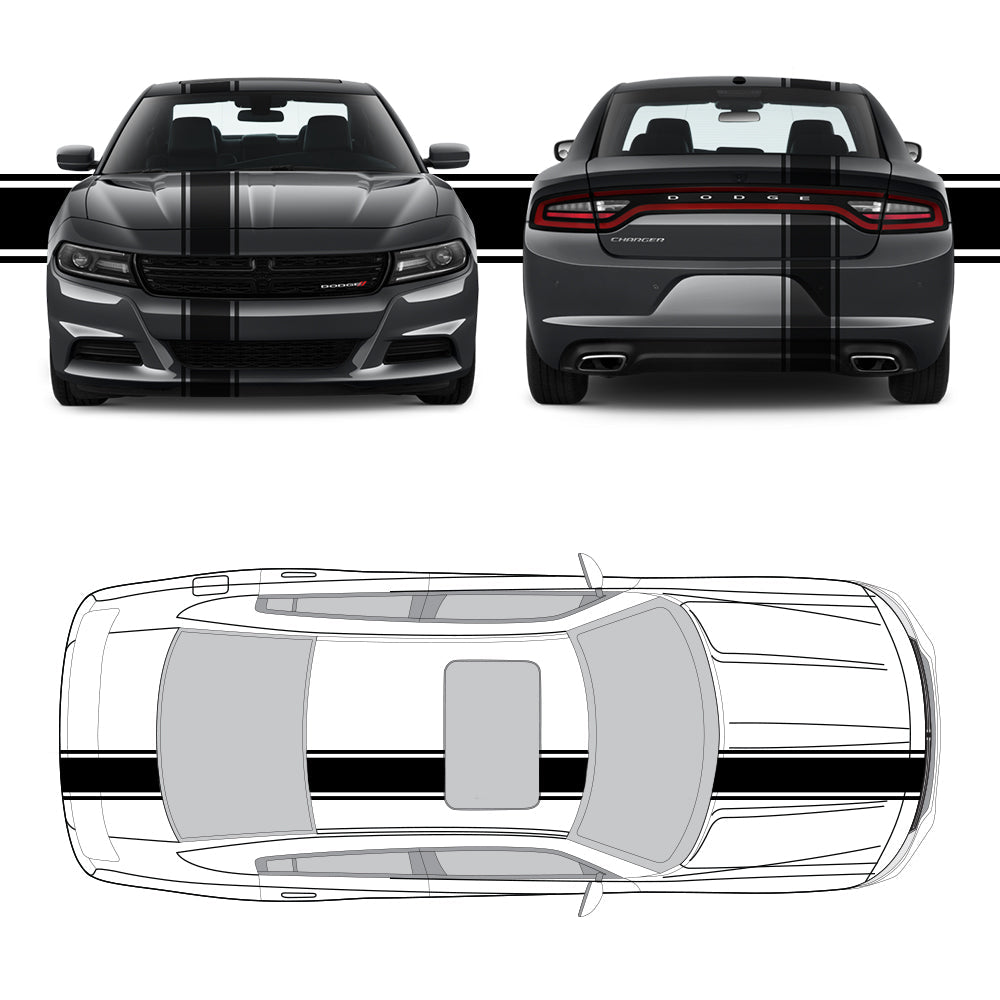 Racing Stripes & pinstripes [3x] 1" , 9", 1" x 70" Self Healing Air Release Vinyl Fits All Vehicles