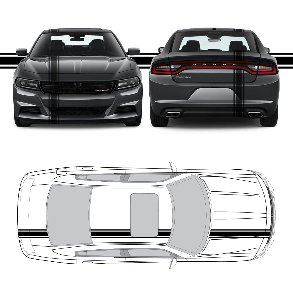 Racing Stripes & pinstripes [3x] 1" , 4", 1" x 70" Self Healing Air Release Vinyl Fits All Vehicles