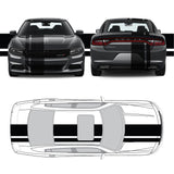 Dual Racing Stripes [3x] 4" , 2", 12" x 70" Self Healing Air Release Vinyl Fits All Vehicles