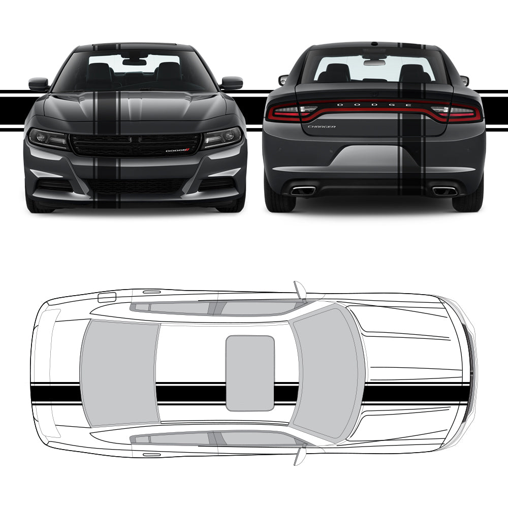 Racing Stripes & pinstripes [3x] 1" , 8", 1" x 68" Self Healing Vinyl Fits All Vehicles