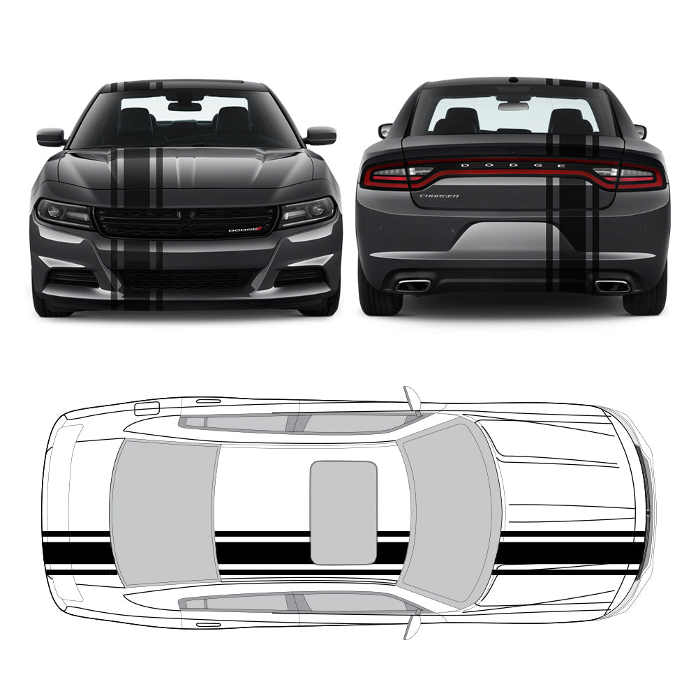 Racing Stripes & pinstripes [3x] 2" , 8", 2" x 70" Self Healing Air Release Vinyl Fits All Vehicles