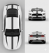4" Racing Stripes w/pins Self Healing Vinyl fits Ford Mustang 2015 2023