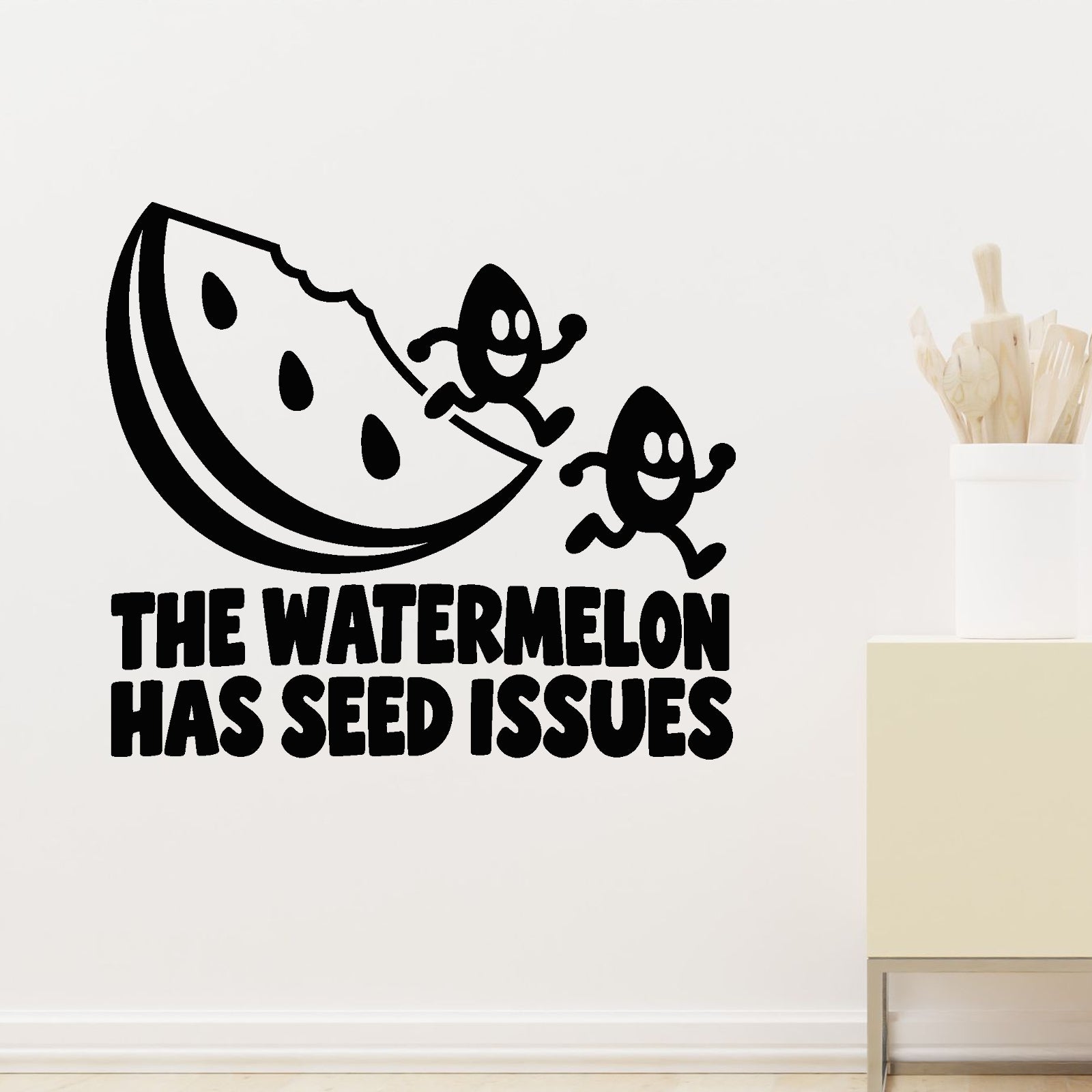 Alternate room view of The Watermelon Has Seed Issues Removable Wall Decal