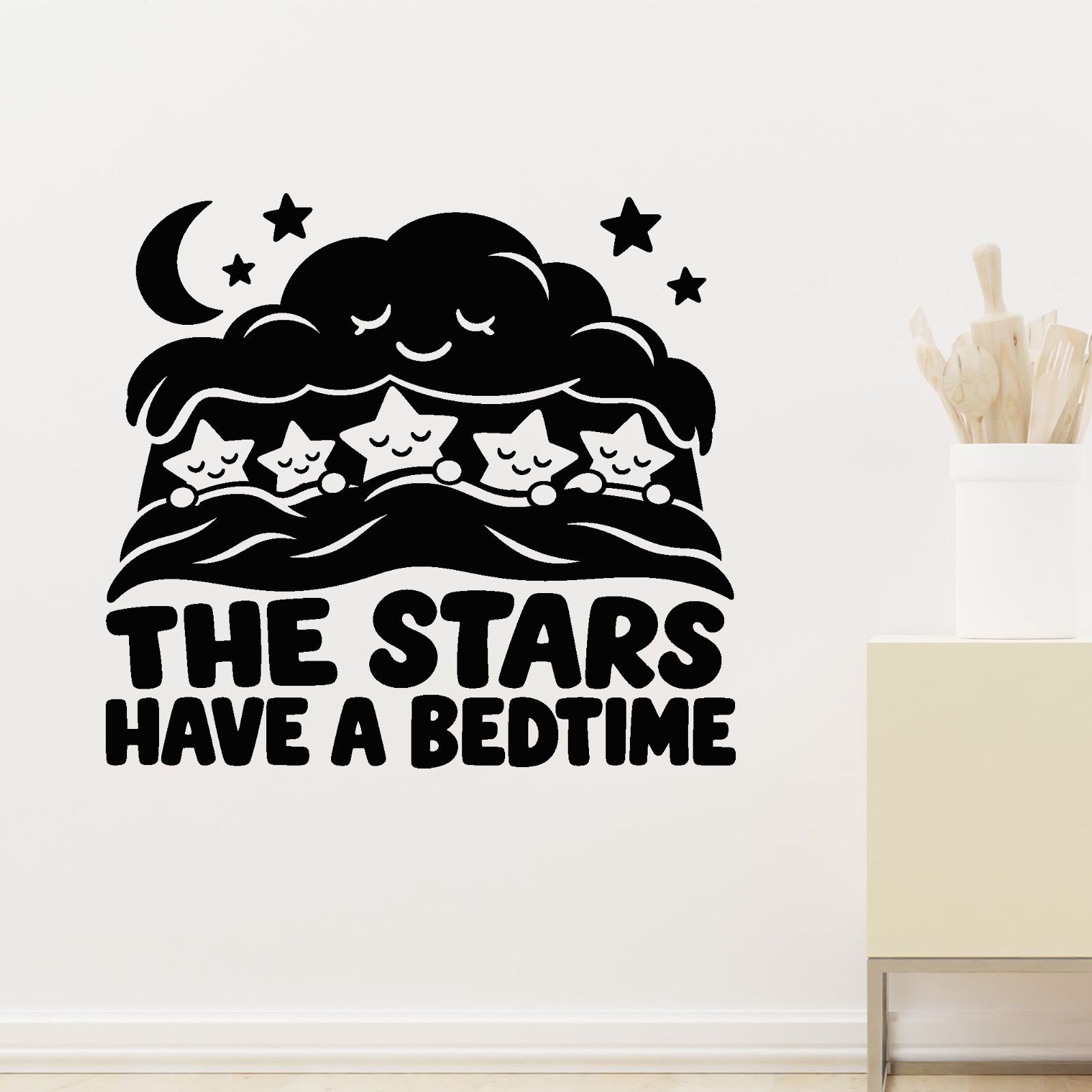 Alternate room view of The Stars Have A Bedtime Removable Wall Decal