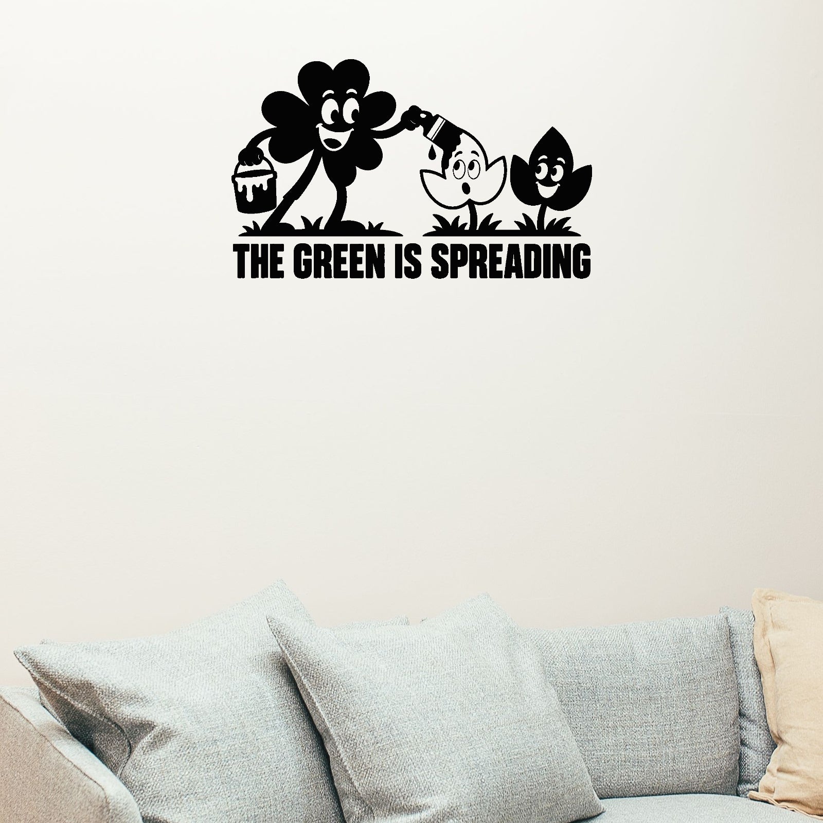 Alternate room view of The Green Is Spreading Removable Wall Decal