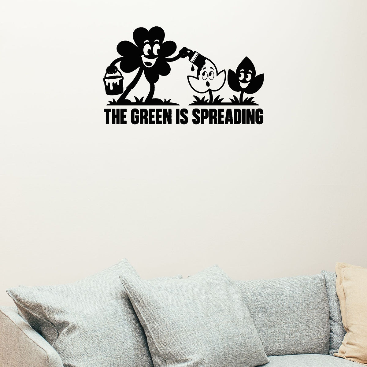 Alternate room view of The Green Is Spreading Removable Wall Decal