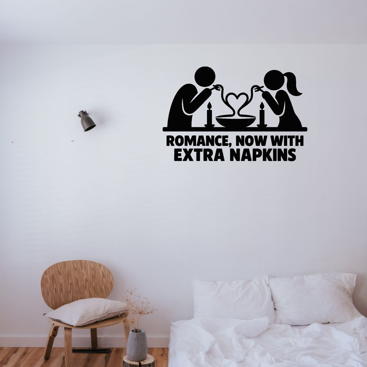 Alternate room view of Romance, Now With Extra Napkins Removable Wall Decal