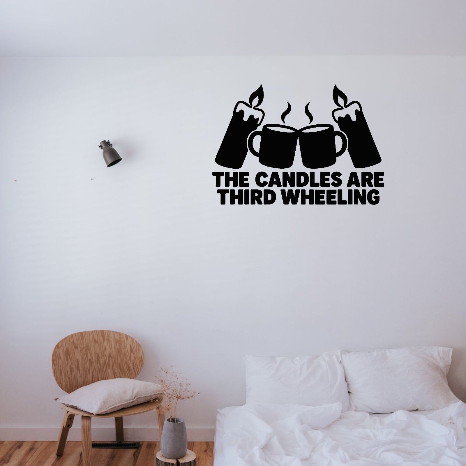 Alternate room view of The Candles Are Third Wheeling Removable Wall Decal