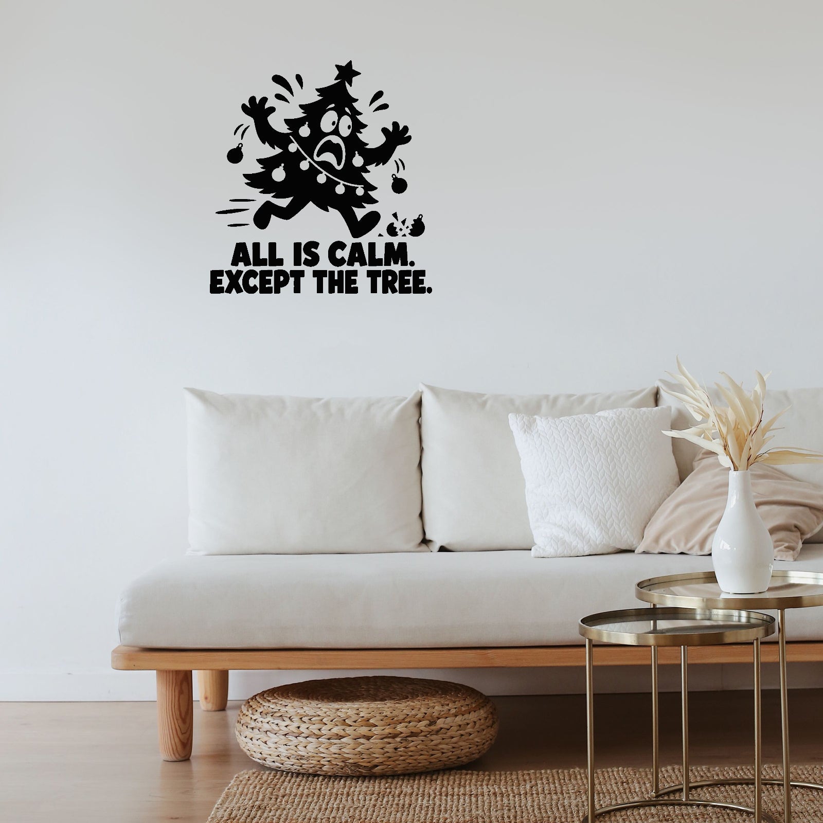 Alternate room view of All Is Calm. Except The Tree Removable Wall Decal