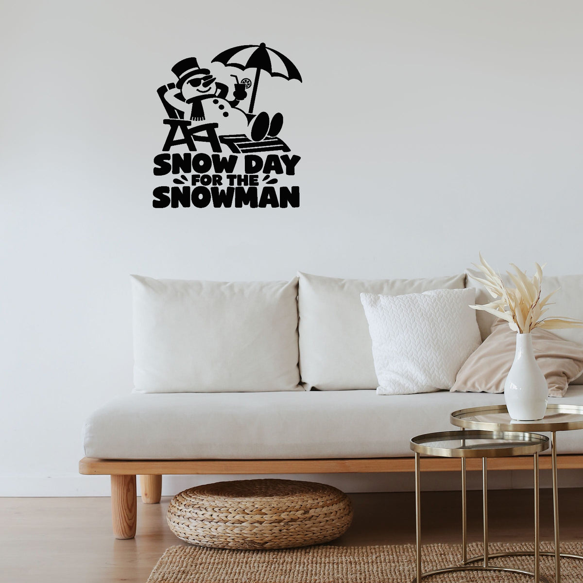 Alternate room view of Snow Day For The Snowman Removable Wall Decal