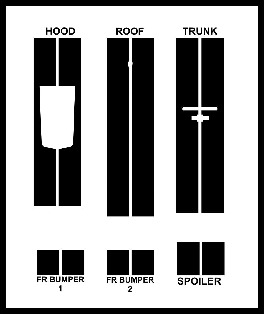 Dual 8" Racing Stripes Self Healing Vinyl fits Chevy Camaro 2010 to 2015