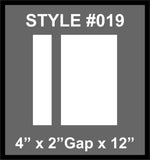 Dual Racing Stripes [3x] 4" , 2", 12" x 68" Self Healing Vinyl Fits All Vehicles